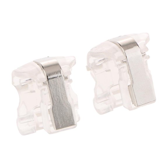 Wzmzjy 2 Pieces Phone Eat Chicken Game Handle Trigger Button Keys Transparent-S4 Back Metal Press