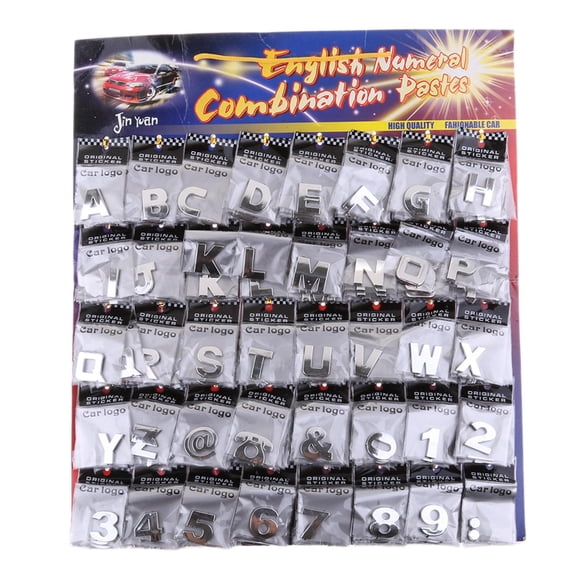 Wzmzjy 200pcs 3D Car Alphabet Letters Plastic Sticker Emblem Badge Decals Accessories