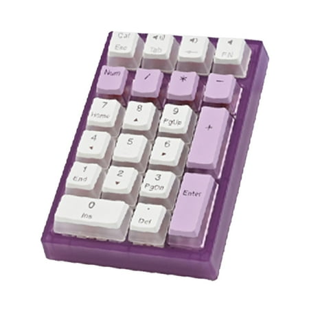 Wzmzjy 21 Keys Numeric Keypad Numpad Financial Accounting Keyboard Silent for Gaming PC Violet
