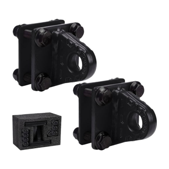 Wzmzjy 2Pcs D Ring Shackle Bracket Tow Shackle Rugged Alloy Bolt on Clevis Mount Towing Black