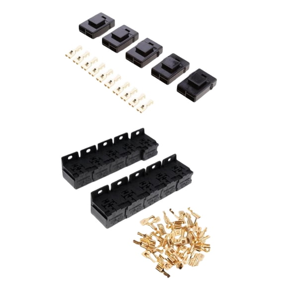Wzmzjy 2pc Car 5PIN Relay Mount Connector Bracket Terminal Case
