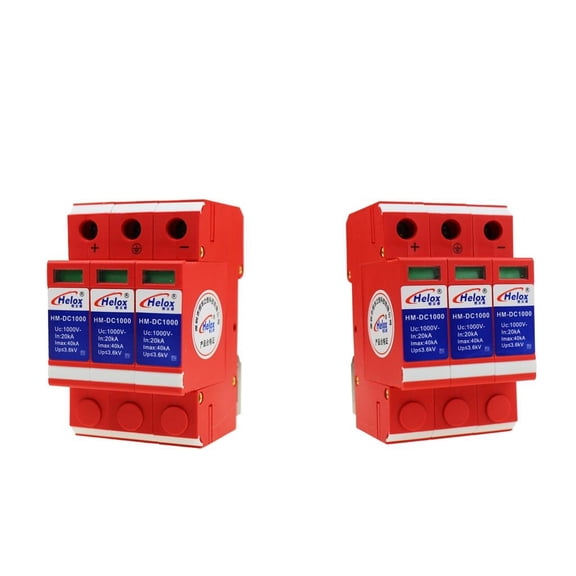 Wzmzjy 2pcs Power Supply Surge Protector SPD Arrester for Solar Systems