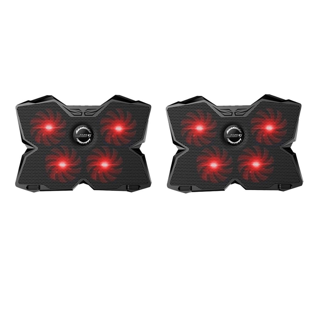 Wzmzjy 2x Laptop Cooling Pad 12-17'' Notebook Silent Cooler Stand with 4Fan 1400RPM