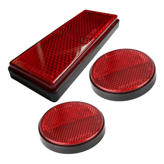 Wzmzjy 3 Pieces Motorcycle Night Reflector Replaces for Motorbike Bike Trailer Red