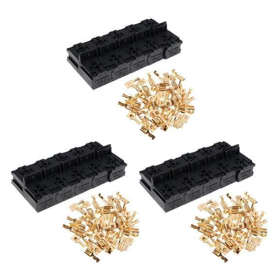 Wzmzjy 30 packs 30A-80AMP Car Relay Socket Holder 5-Pin Connector 6.3mm Terminals