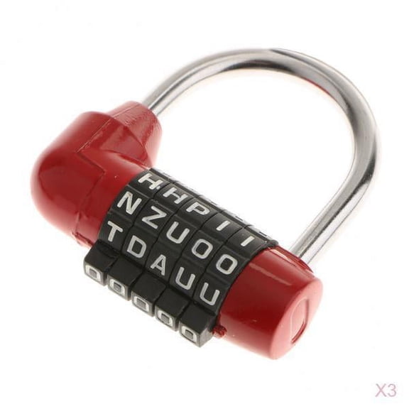 Wzmzjy 3Pcs Resettable Word Combo Lock Padlock Metal and Plated Steel Material for
