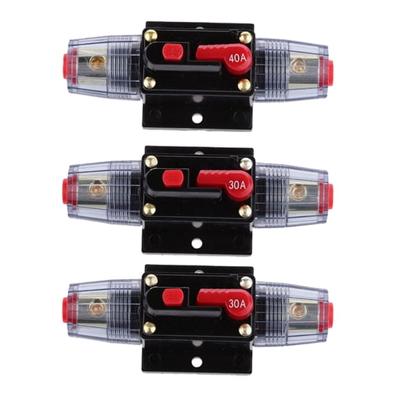 Wzmzjy 3pcs Manual Reset Circuit Breaker Car Auto Boat Audio Tester Fuse Holder