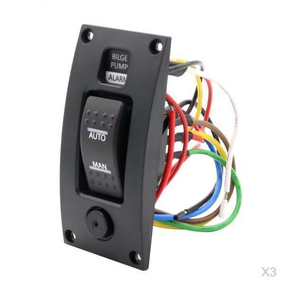 Wzmzjy 3pcs New Indicator Yacht Boat Bilge Pump Switch Panel with Alarm 54x48x114mm
