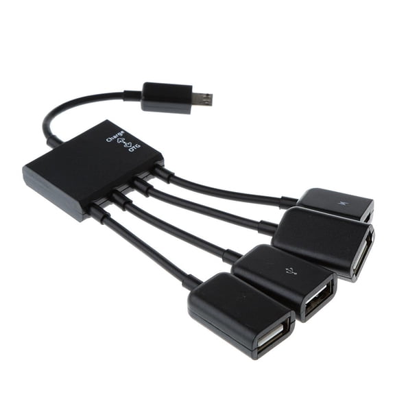 Wzmzjy 4In1 USB On-The-Go OTG Adapter Cable Micro USB Hub Male To Female Three USB2.