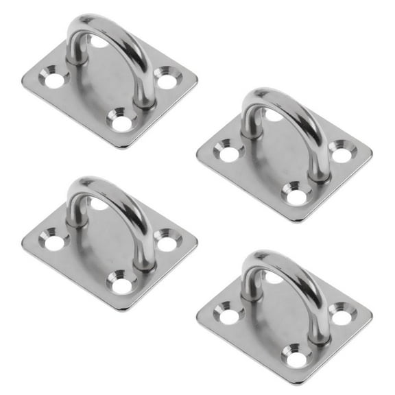 Wzmzjy 4pcs Heavy Duty 304 Stainless Eye 8mm Square Base Staple Mooring Fitting for