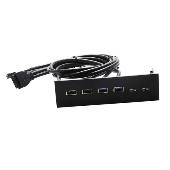 Wzmzjy 5.25 inch Front Panel USB Hub PC Front Panel High Speed Computer Expansion Board 4 Ports USB3.0 2.0