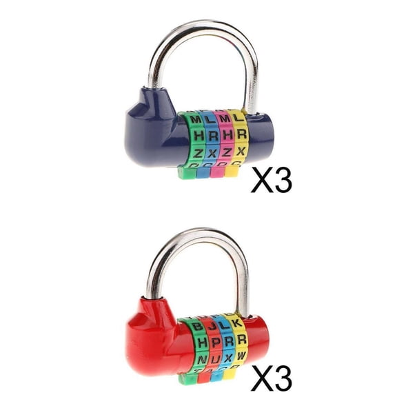 Wzmzjy 6 Pieces Combination Lock 4 Digit for Fence Gym Employee Locker Toolbox Case