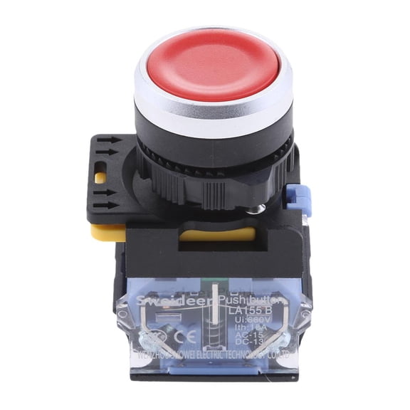 Wzmzjy 660V 10A Self Locking Latching Push Button Switch 22mm Mounting Waterproof Red