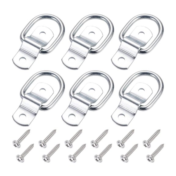 Wzmzjy 6Pcs Lashing Ring High Strength Rust Resistant Rope Tie Down Steel Auto Fastener