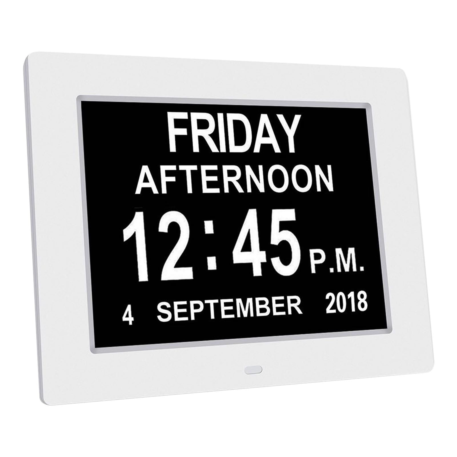 Wzmzjy 8 Large Screen Display Digital Calendar Day Clock 12 Alarm Alzheimers Sufferers