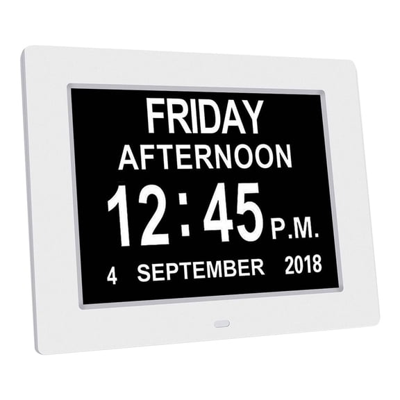 Wzmzjy 8 Large Screen Display Digital Calendar Day Clock 12 Alarm Alzheimers Sufferers