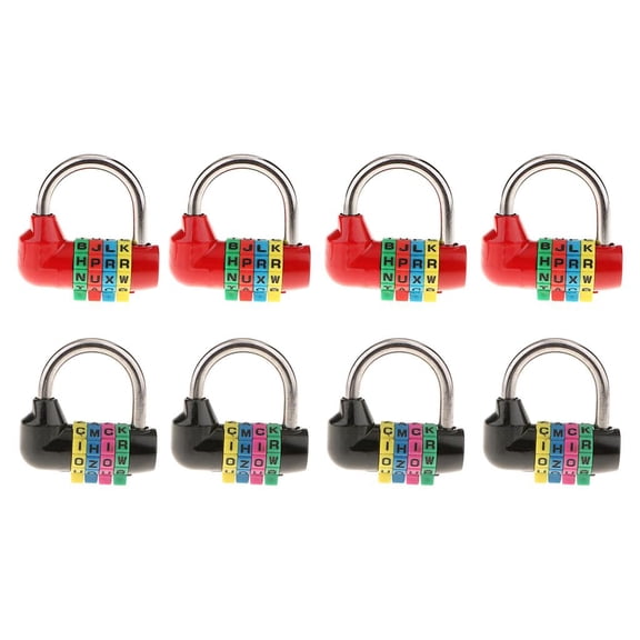 Wzmzjy 8Pcs Combination 4 Digit Easy to Set Durable Padlock for School Fence Gym Sports