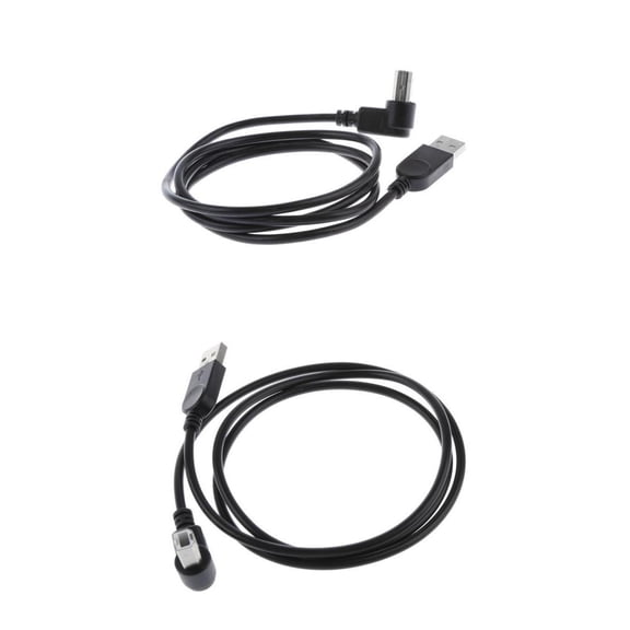 Wzmzjy 90 degree Left&Right Angle USB2.0 Male To USB-B Charge Adapter Cable For Printer