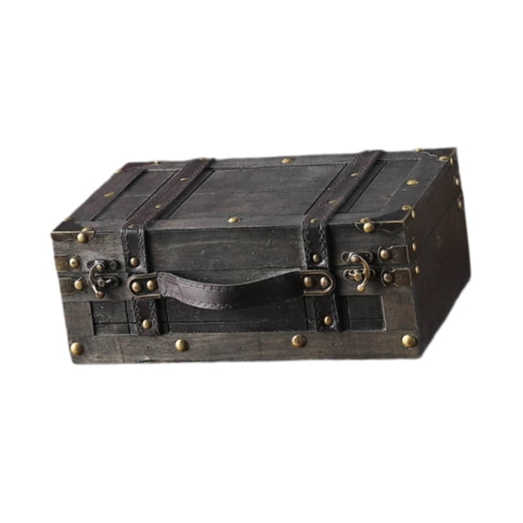 Wzmzjy Antique Suitcase Old Fashioned Chests Decorative Box for Wedding Travel Home Gray