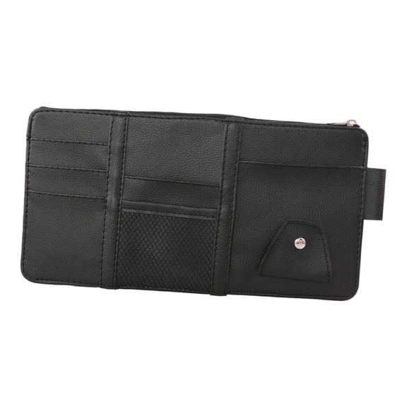 Wzmzjy Auto Sun Visor Organizer for Card, Pen, Key, Glasses Storage Pouch Organizer Black with Zipper