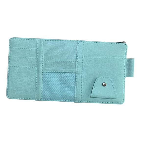 Wzmzjy Auto Sun Visor Organizer for Card, Pen, Key, Glasses Storage Pouch Organizer Blue with Zipper