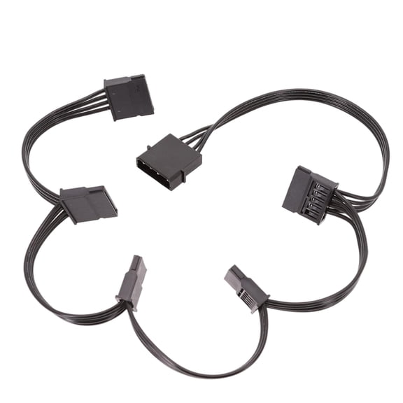 Wzmzjy Blesiya 4Pin IDE to 5 SATA Splitter Power Supply Cable HDD SSD 18AWG Wire Stable