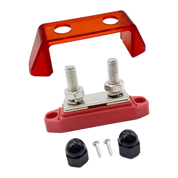Wzmzjy Bus Bar Double Stud Power Distribution Block for Automotive Solar Buses M8 Red