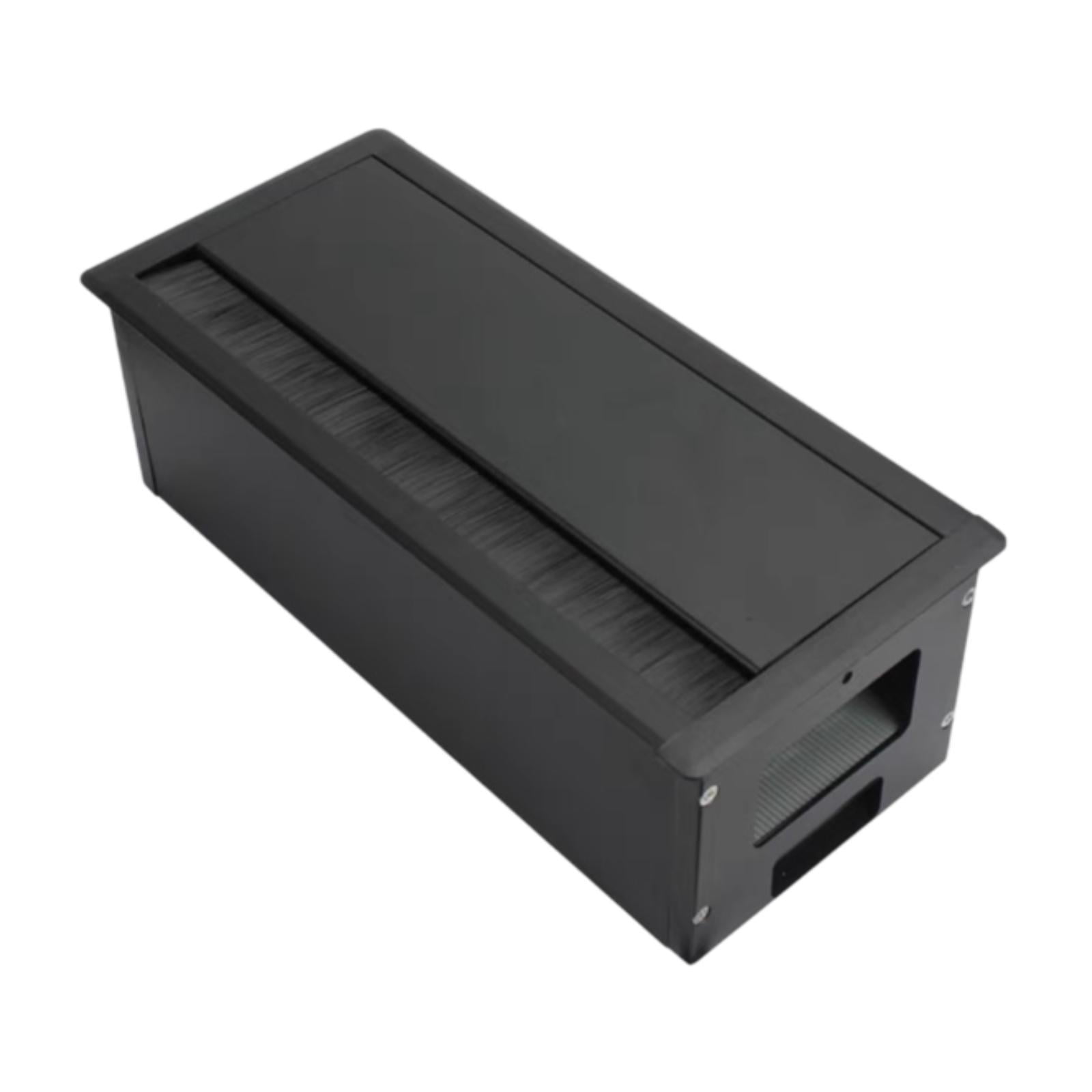 Wzmzjy Cable Management Grommet for Desk, Rectangular Wire Organizer with Threading Box Black