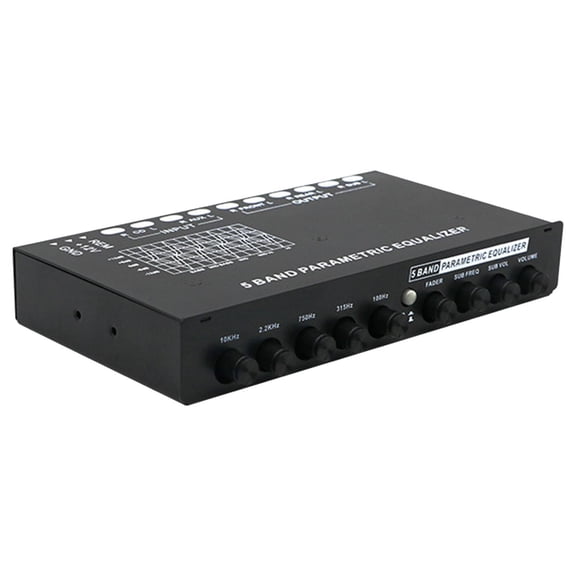 Wzmzjy Car Audio Equalizer 5 Band Equalizer DSP Chip with CD AUX Input Front Rear + sub