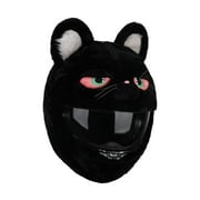 Wzmzjy Cartoon Black Cat Motorcycle Helmet Cover Warm Decorative Dust Cap for Motorbike