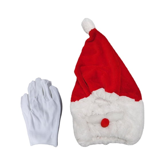Wzmzjy Christmas Hat Motorcycle Helmet Cover ,Plush ,Full Face Helmet Protective Cover,