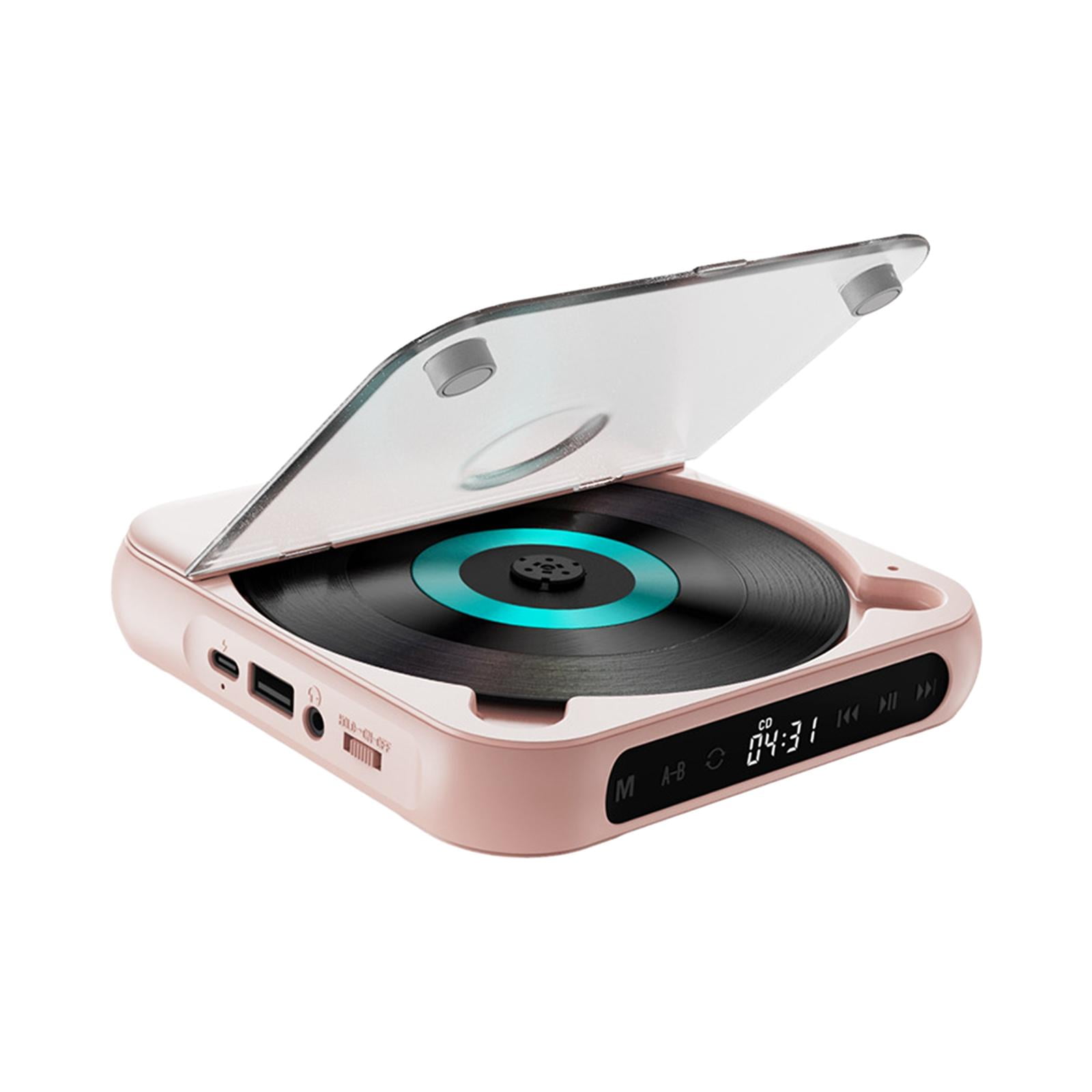 Wzmzjy Compact Audio Music Player LCD Touch Screen Home CD Player for Language Learners Pink