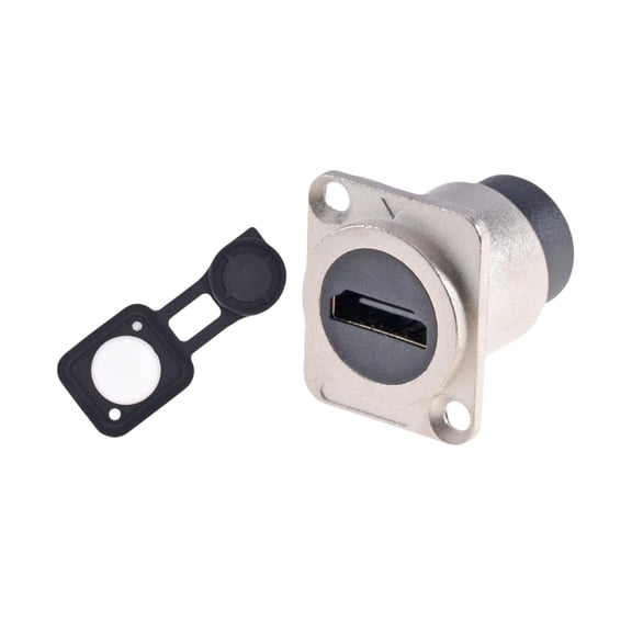 Wzmzjy D Type Pass through Connector Female to Female with Cap Extension Shielded Portable 4K Adapter HD Display Coupler Module Silver