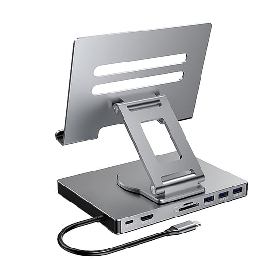 Wzmzjy Docking Station Expansion Dock Aluminium Alloy HDMI2.0 Interface Easy to Use Hub 8 in 1 Rotate