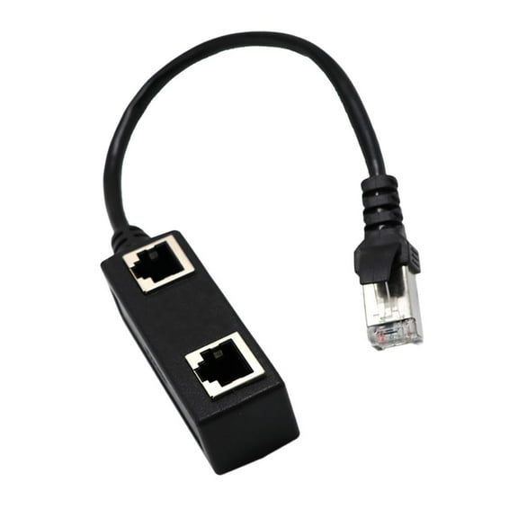 Wzmzjy Doppler 1 to 2 Dual Ports Ethernet Network LAN Distributor Splitter Socket Plug