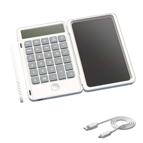 Wzmzjy Folding Scientific Calculator Pocket Calculator 12 Digit Multi Functional Sturdy White