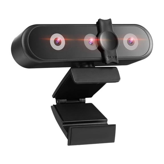 Wzmzjy Full HD 2K Webcam Computer PC Web Camera with Built-In Microphone Binocular Eyes