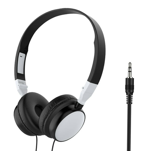 Wzmzjy Head-Mounted Headphones Adjustable Zero Delay 3.5mm Interface Without Mic 103 dB white without mic