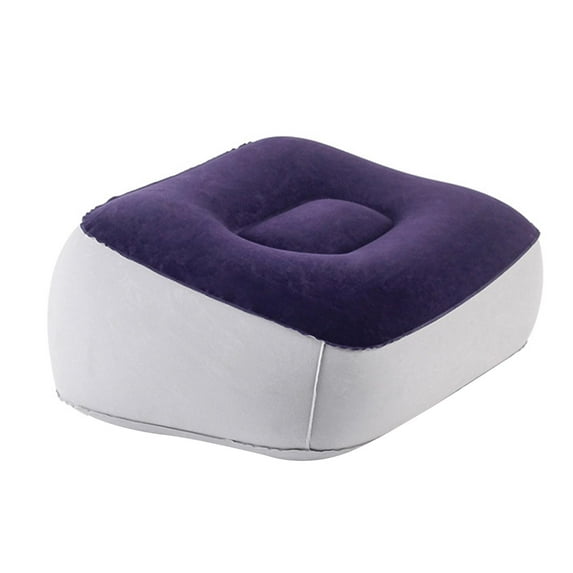 Wzmzjy Inflatable Foot Rest Pillow PVC Flocking Leg Rest Pillow for Travel Home Car Purple