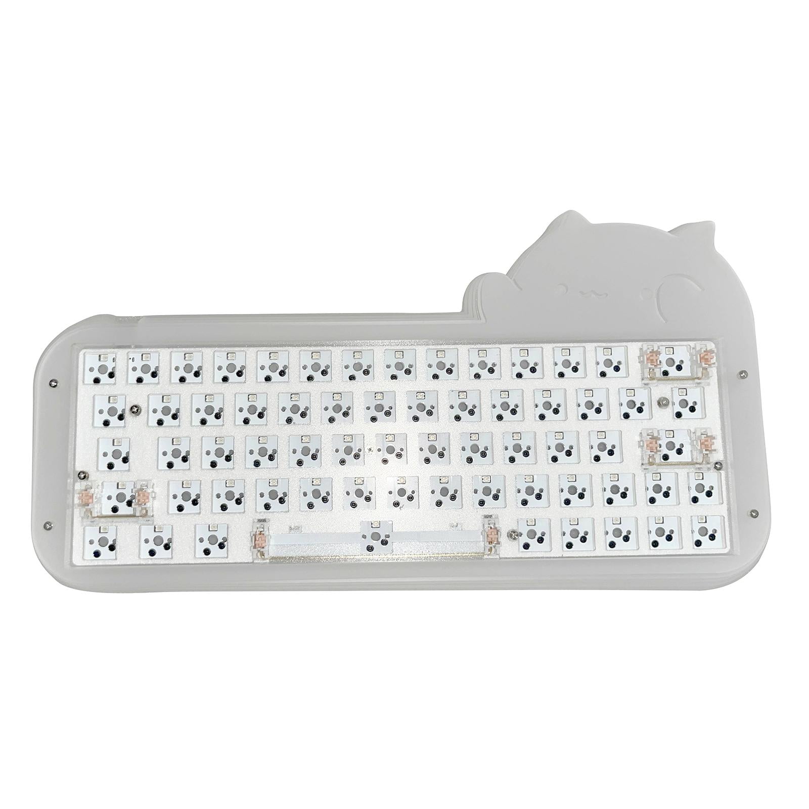 Wzmzjy Mechanical Keyboard DIY Kit Hot Swap Switches Backlit RGB 65% 64 Keys Wired Cute