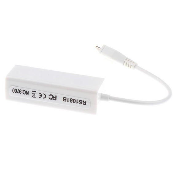 Wzmzjy Micro USB to LAN Fast Ethernet Network Adapter 1/1 Mbps Replacement - White