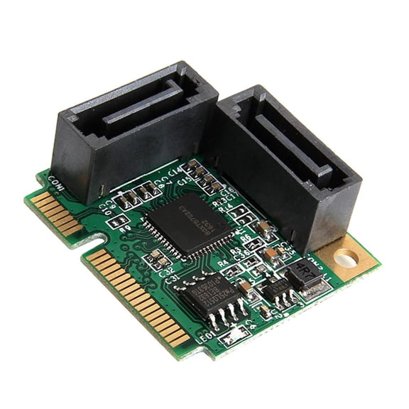 Wzmzjy Mini PCI-Express to 2xSATAIII 6Gbps Controller Card Adpater Support hot swap