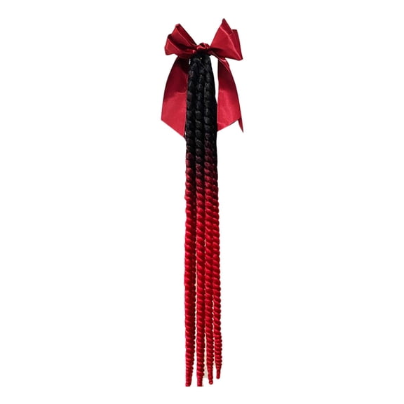 Wzmzjy Motorcycle Helmet Braids Ponytail Punk Ponytail Braid Dreadlocks Hair Decoration black red