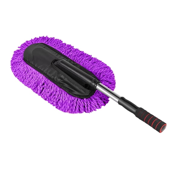 Wzmzjy Multi Functional Car Brush Duster with Extendable Handle Washing Dirt Dust Clean Violet