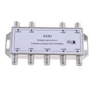 Wzmzjy Multi Switch LNB Satellite FTA 8 Outputs Combiner LNBF Dish DS81Silver