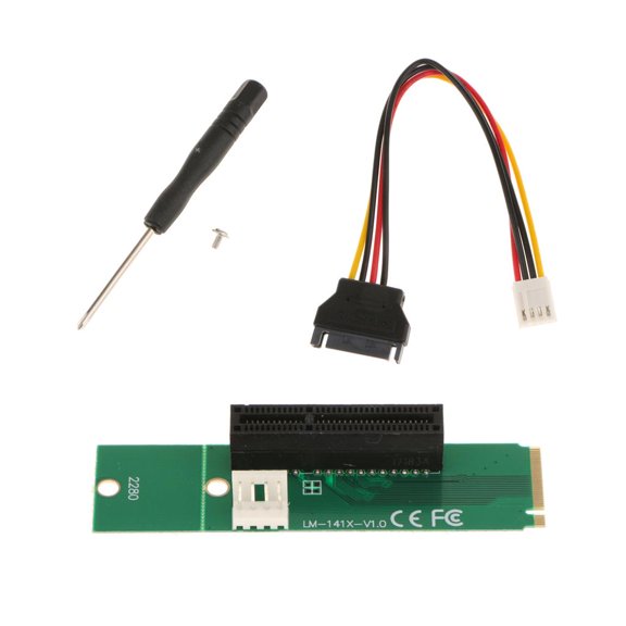 Wzmzjy NGFF M.2 to Pci-e Express 1X X4 Converter Extension Adapter Card for Mining