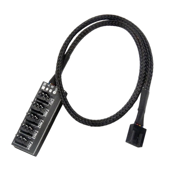 Wzmzjy PWM Fan Hub Splitter 1 to 5 Way Wire Black Adapter Cord for Computer Cooler Case