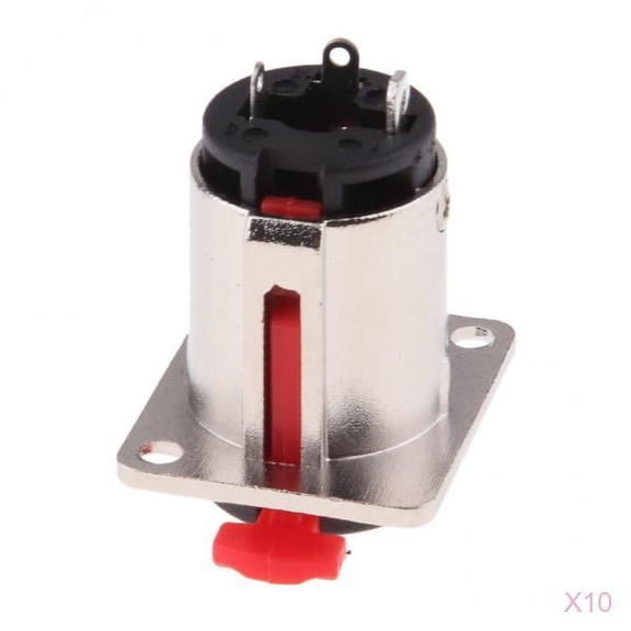 Wzmzjy Qty 10 Female 1/4" 6.35mm Jack Audio Joiner Plug Adapter Connector Panel Mount