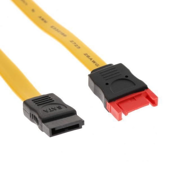 Wzmzjy SATA III 6gbps Cable Durable Plastic Aluminum Yellow 7 Pin Serial ATA Extension 6 Pcs