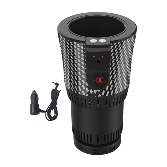 Wzmzjy Smart Car Cup Holder Mug Holder 2 in 1 Mini Keep Beverage Cool and Warm Car Cup LCD Style